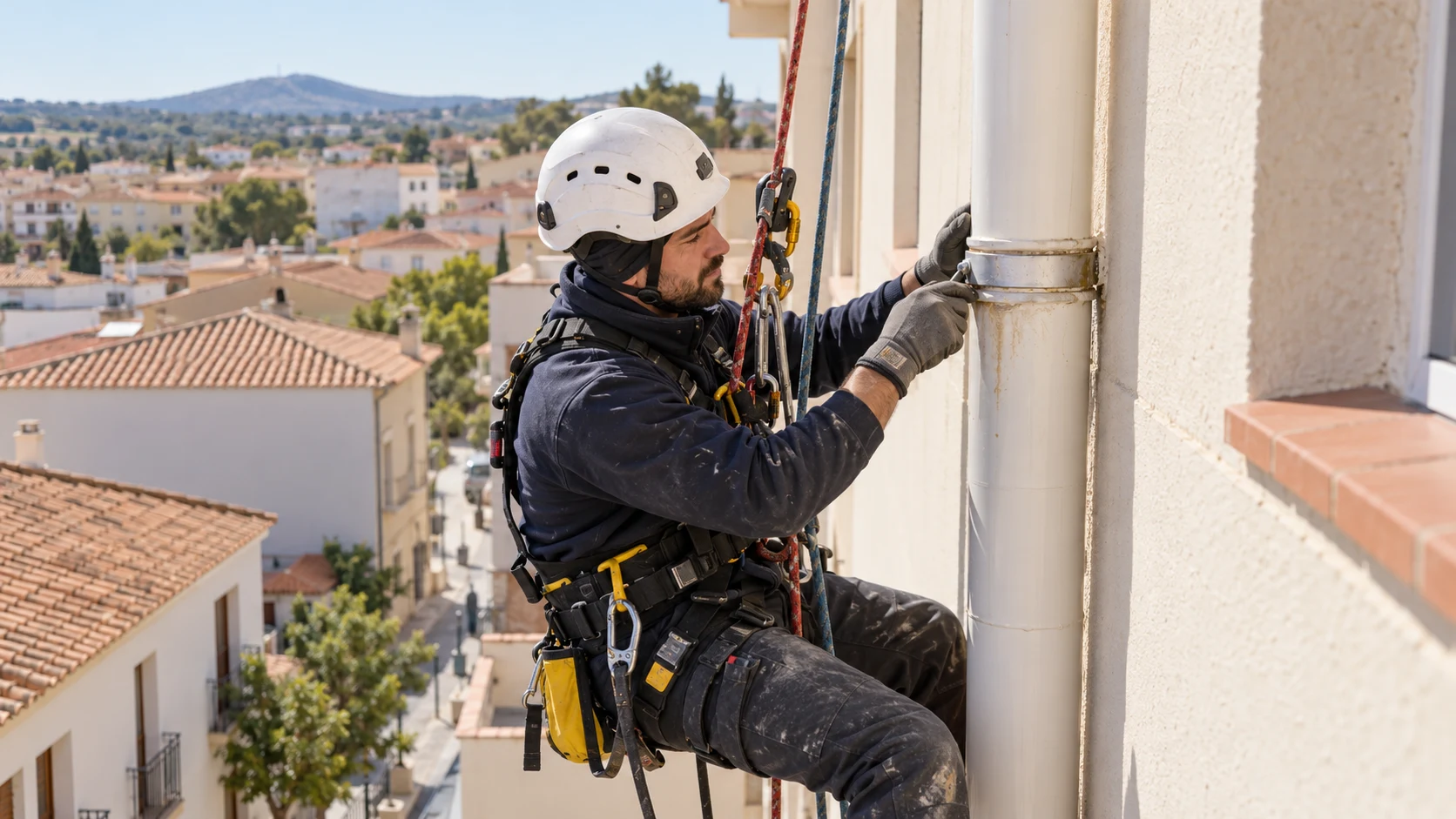 Reparación de bajante en altura