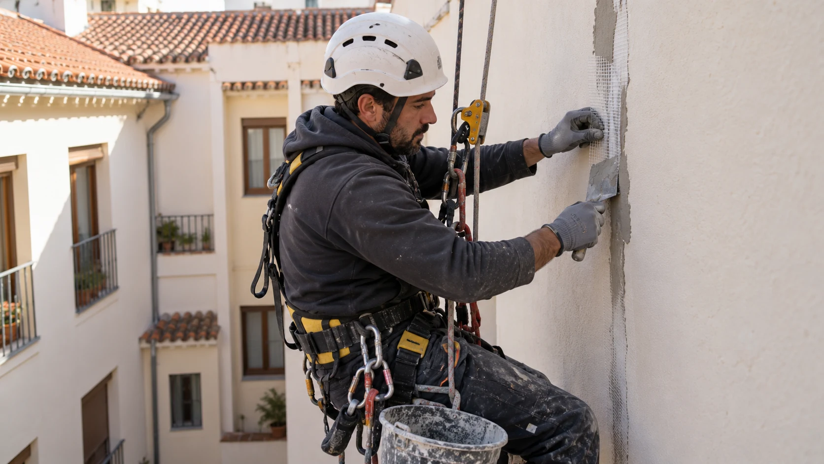 Reparación de fisura de patio en altura
